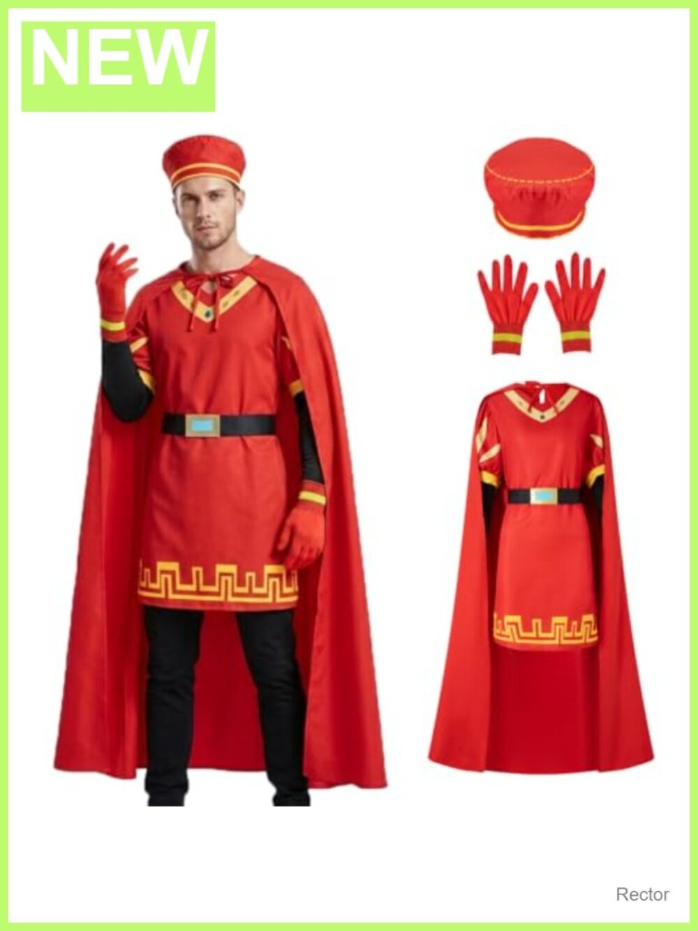 King Costume Men Cosplay Halloween Adult Unisex Polyester